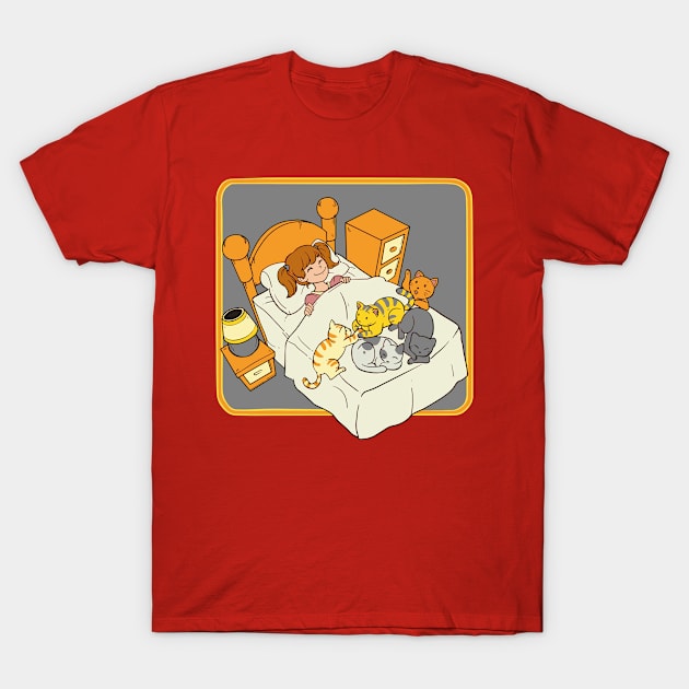 Bedtime-With-Cats T-Shirt by gdimido